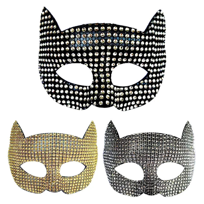 Enhance your feline ferocity with our Sexy Bling Kitten Half Masks. Made with high-quality materials, these masks add a touch of glamour to any costume. With intricate designs and sparkling jewels, you'll be the center of attention at any masquerade or Halloween party.