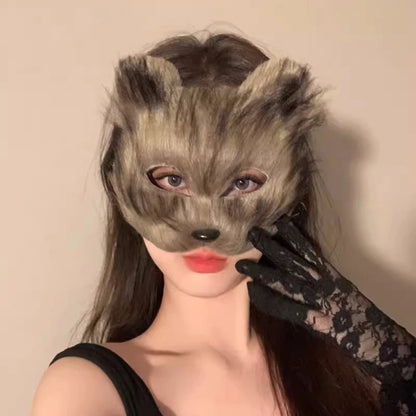 Women Cat Cosplay Sexy Lace Mask Supplies Dance Party Performance Masquerade Fox Mask Couple Animal Face Decor Eyes Accessories