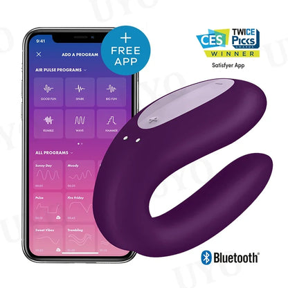 Experience ultimate pleasure with the Satisfyer Double Joy App Vibrator. Connect to the Satisfyer Connect app for customizable vibration patterns and control from anywhere. With a smooth and flexible design, it delivers simultaneous stimulation for both partners. Discover new levels of intimacy with this innovative and versatile vibrator.