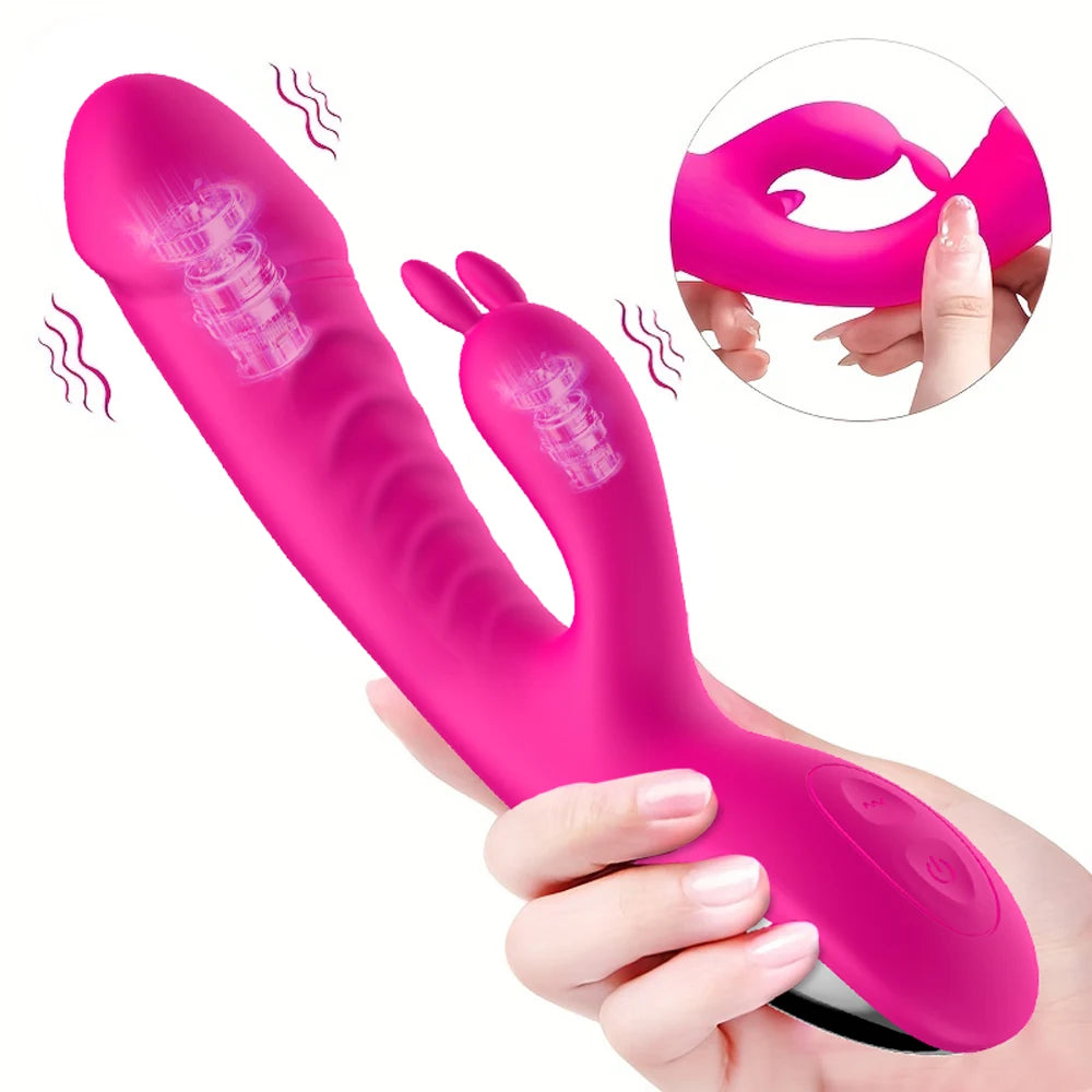 This Dildo Rabbit Vibrator offers dual vibration for intense stimulation, targeting the G spot and vagina. Its ergonomic design provides an enjoyable, comfortable experience. Made with high-quality materials, it is durable and easy to clean. Perfect for those looking for powerful and precise pleasure.