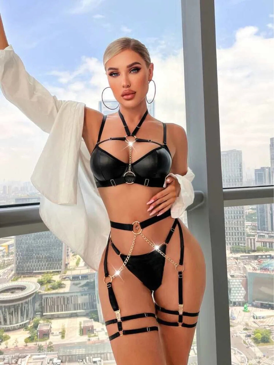 Latex Lingerie Erotic Leather Underwear