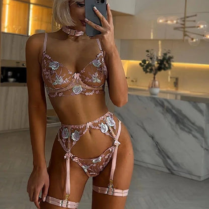 Krasapt Romantic Lace Lingerie Set