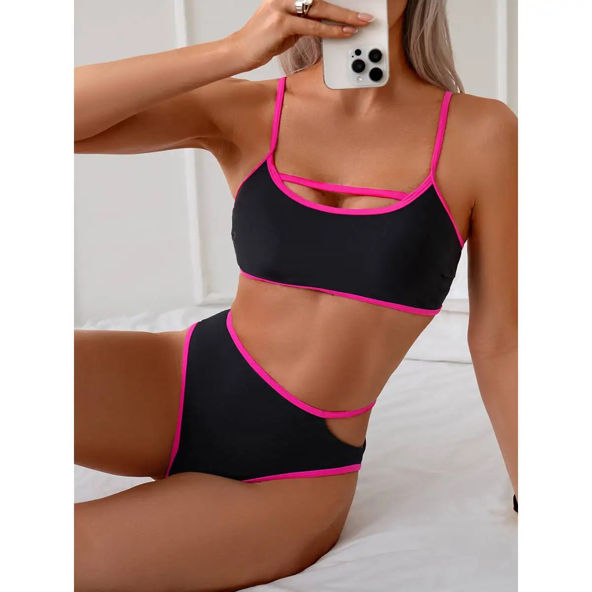 Introducing the Sexy Backless Color Blocked Split Underwear - the perfect combination of style and comfort. This innovative design features a backless design and color blocking for a fashionable look, while the split detail adds a touch of allure. Elevate your lingerie game with this must-have piece.