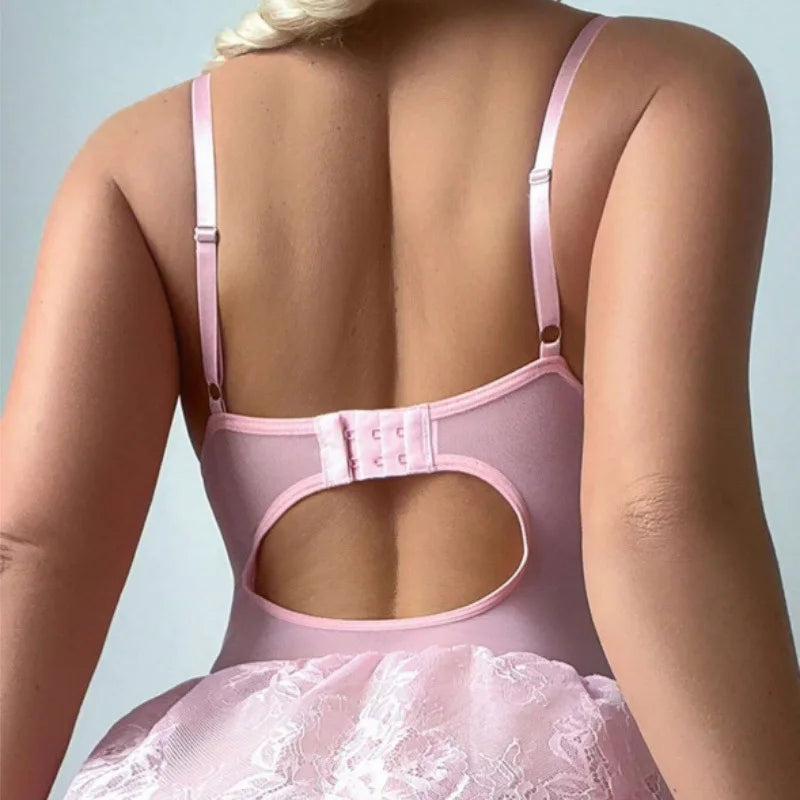 This Red Floral Lace Garter Lingerie Set with Choker is a stunning addition to any lingerie collection. Made from soft and delicate floral lace, this set includes a garter belt, matching thong, and a choker for a complete look. Its elegant design and adjustable fit provide both comfort and allure for a romantic evening.