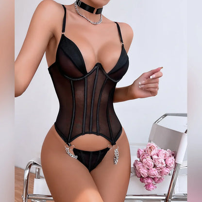 Enhance your intimate experiences with our Lace Sissy Erotic Set Corset. Featuring intricate lace detailing, this corset is designed to create a flattering silhouette and add a touch of seduction. Made with high-quality materials, it offers comfort and support. Perfect for spicing up your lingerie collection.
